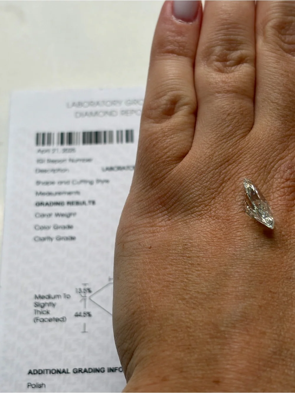 5.03 CTW IGI certified Marquise Cut Diamond Ring F VS2 Excellent/Excellent